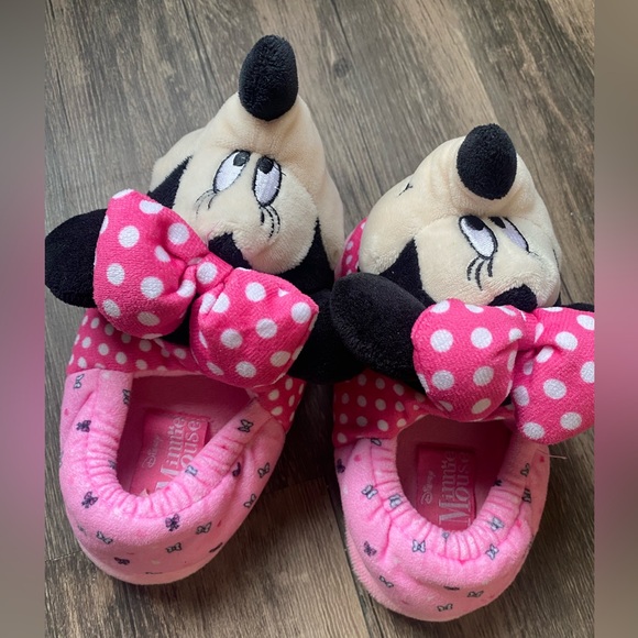 Disney Minnie Mouse Kids Slippers Size 9-10 - Picture 5 of 6